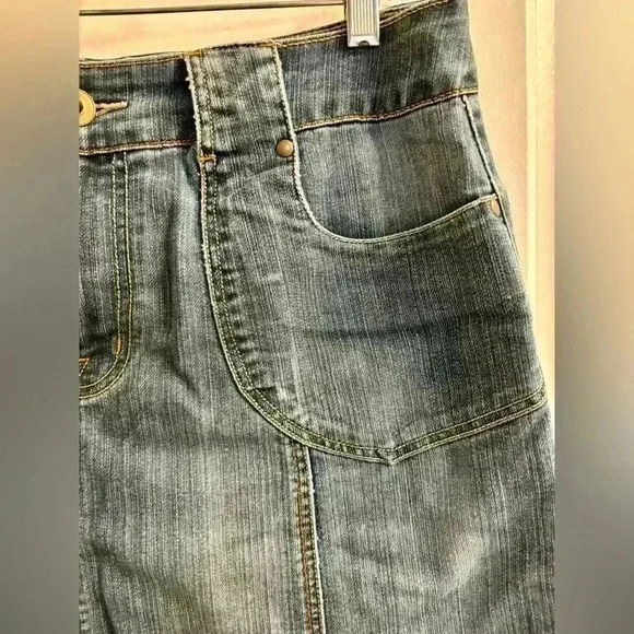 Vintage Cherokee Flared Denim Maxi Skirt Women’s Size 10 Medium Wash - Picture 4 of 7